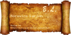 Borovics Larion névjegykártya